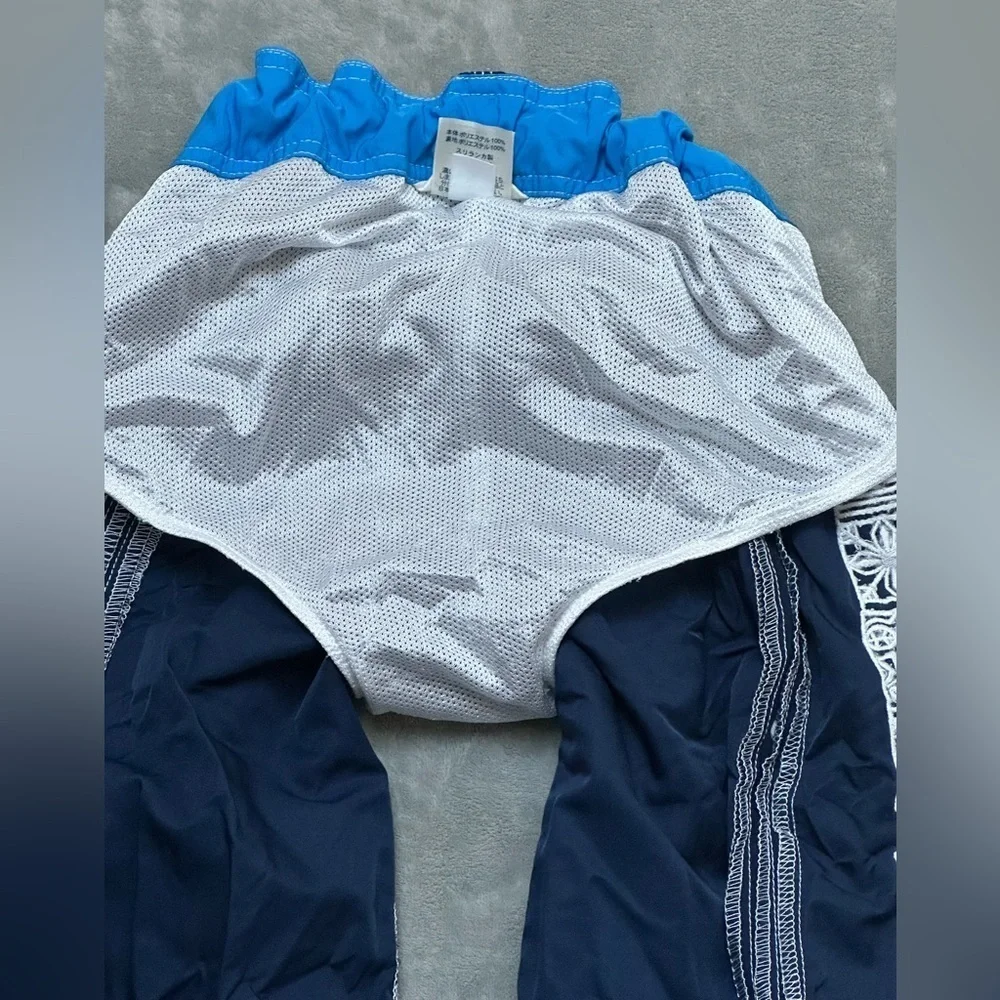 Lands End Kids Boys Swim Shorts Adjustable Elastic Waistband & Lace Tie Lined